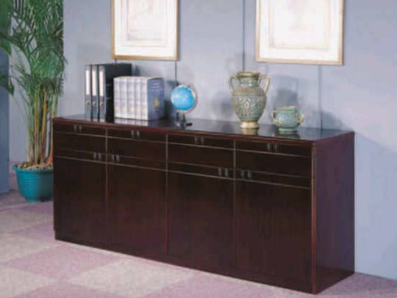 Imagia Italian Furniture - Dark Tan Wooden Office Side Storage Console 