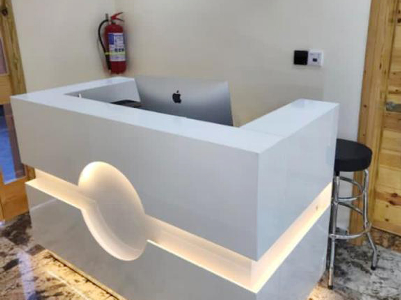 White with Light Reception Desk